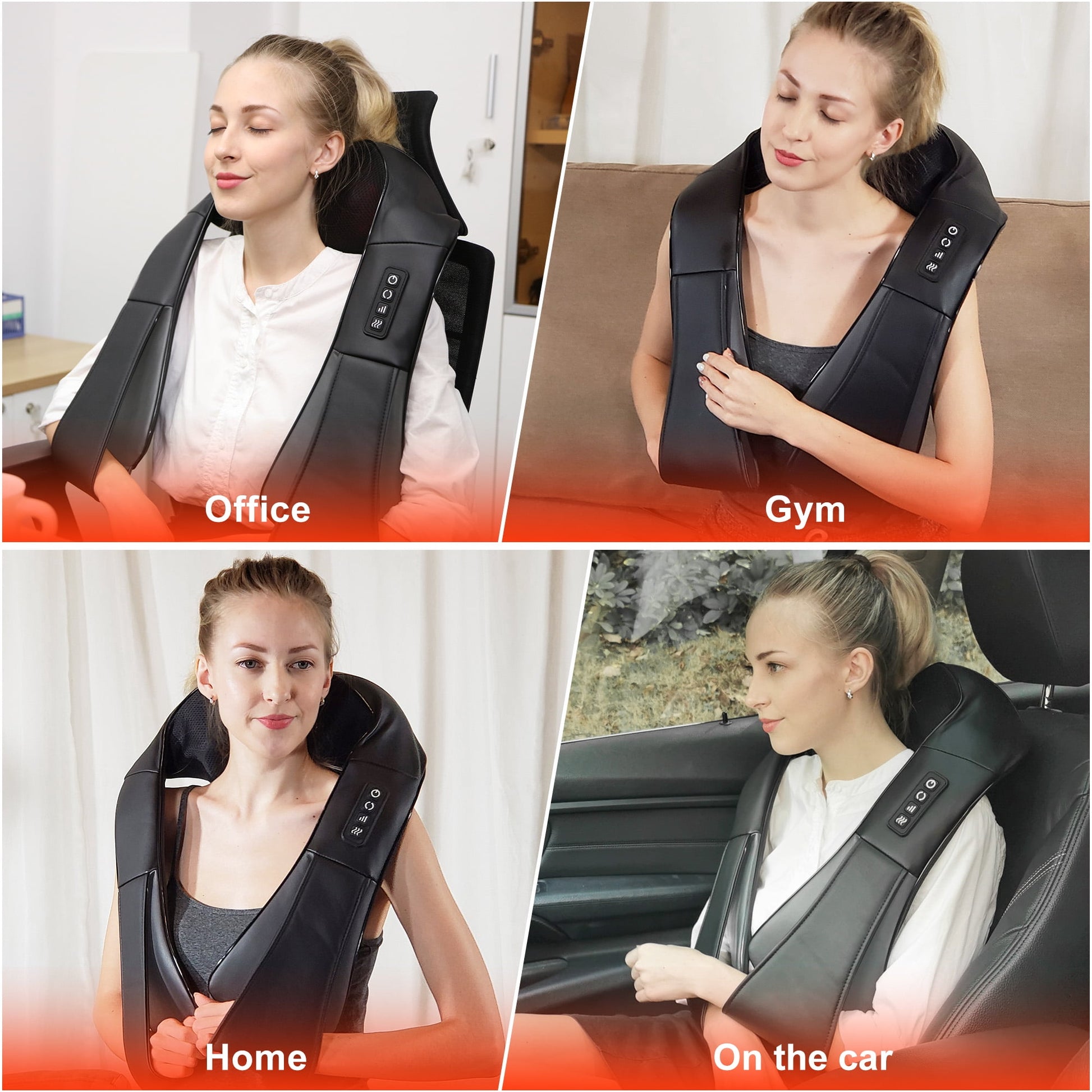 WERTYI Shiatsu Neck and Back Massager with Heat,Electric Deep 4D Tissue Massage for Body Muscle Pain Relief,Usb-Rechargeable Best Gifts for Men Women Home, Office, and Car